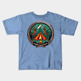 Outdoors Adventure Camping Emblem Kids T-Shirt
